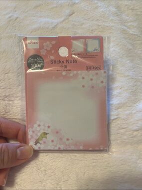 Pink Cherry Blossom and Blue Mountain Sticky Notes